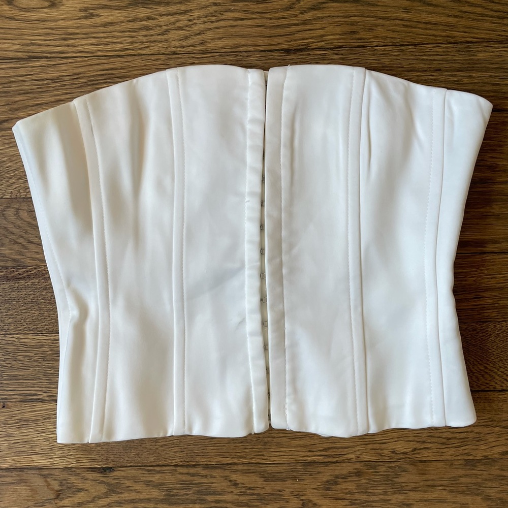 Danielle Guizo White Satin Corset- Size Small